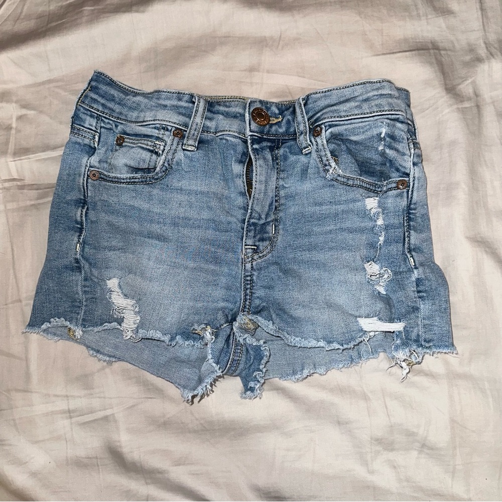 Size 4 American Eagle Light Blue Ripped Shorts